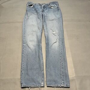 VTG 90 Y2K Levi 501 1999 Blue Jean Men Light Wash Skate Y2K Baggy-32x31-USA-8295